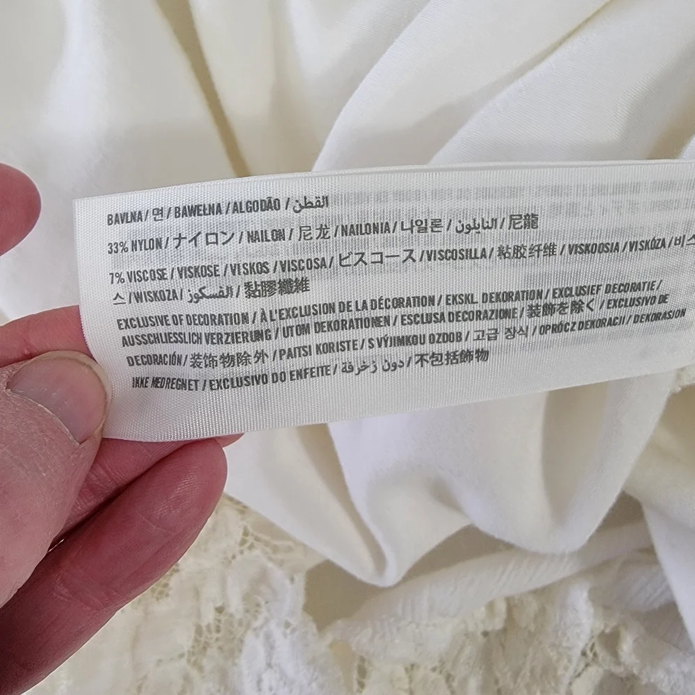 Abercrombie And Fitch White Lace Gauzy Maxi Dress Party Casual Bride Size Medium
